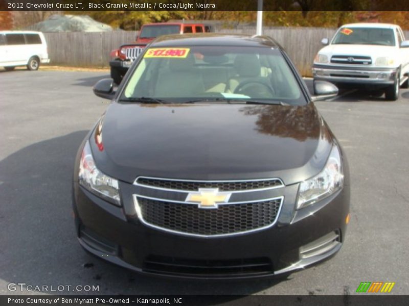 Black Granite Metallic / Cocoa/Light Neutral 2012 Chevrolet Cruze LT
