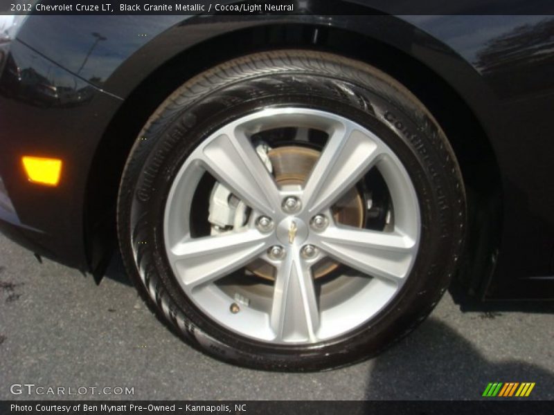 Black Granite Metallic / Cocoa/Light Neutral 2012 Chevrolet Cruze LT