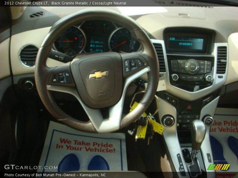 Black Granite Metallic / Cocoa/Light Neutral 2012 Chevrolet Cruze LT