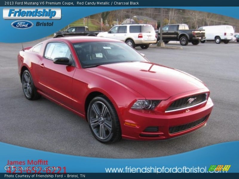 Red Candy Metallic / Charcoal Black 2013 Ford Mustang V6 Premium Coupe