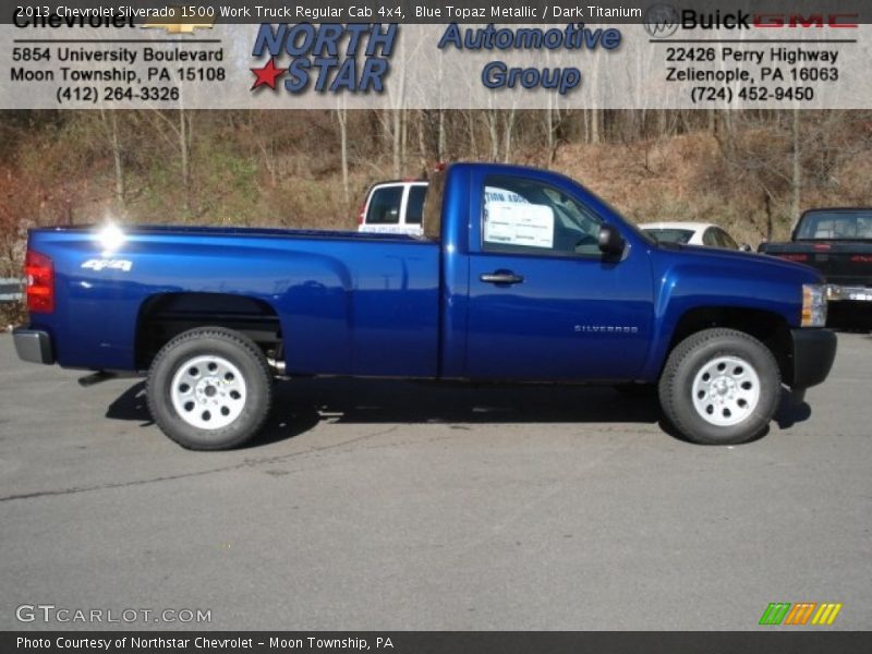 Blue Topaz Metallic / Dark Titanium 2013 Chevrolet Silverado 1500 Work Truck Regular Cab 4x4