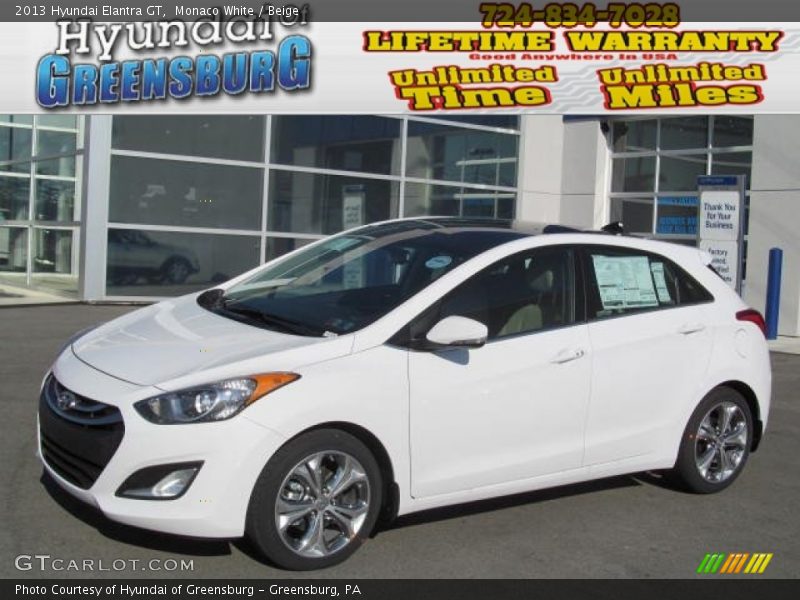 Monaco White / Beige 2013 Hyundai Elantra GT