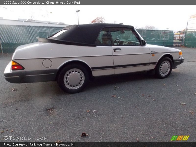 Cirrus White / Dark Red 1990 Saab 900 Convertible