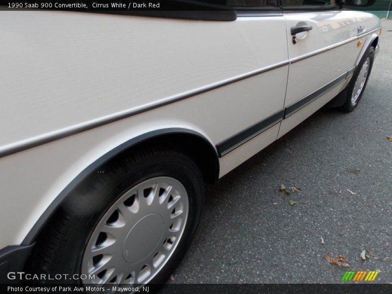 Cirrus White / Dark Red 1990 Saab 900 Convertible