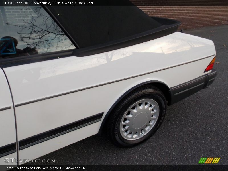 Cirrus White / Dark Red 1990 Saab 900 Convertible