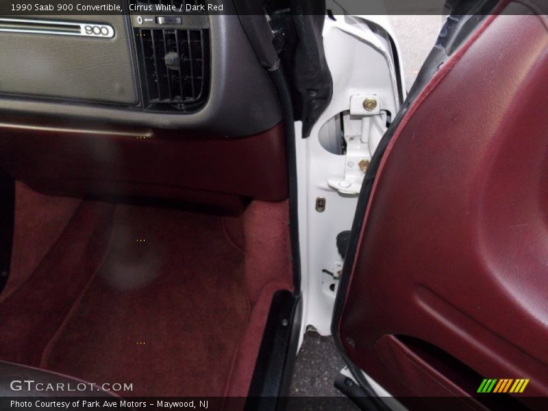 Cirrus White / Dark Red 1990 Saab 900 Convertible