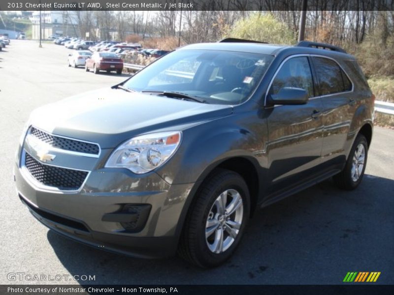 Steel Green Metallic / Jet Black 2013 Chevrolet Equinox LT AWD