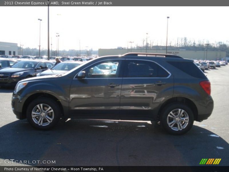 Steel Green Metallic / Jet Black 2013 Chevrolet Equinox LT AWD
