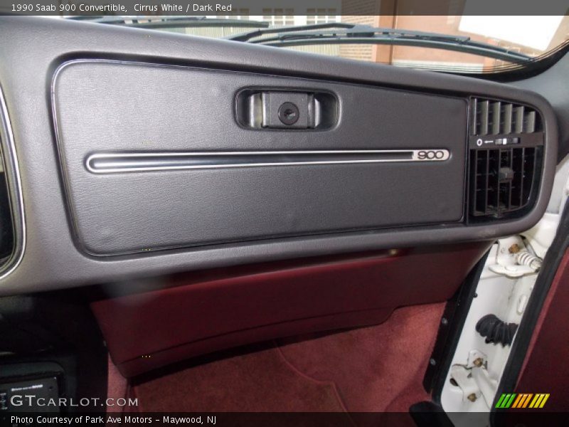 Cirrus White / Dark Red 1990 Saab 900 Convertible