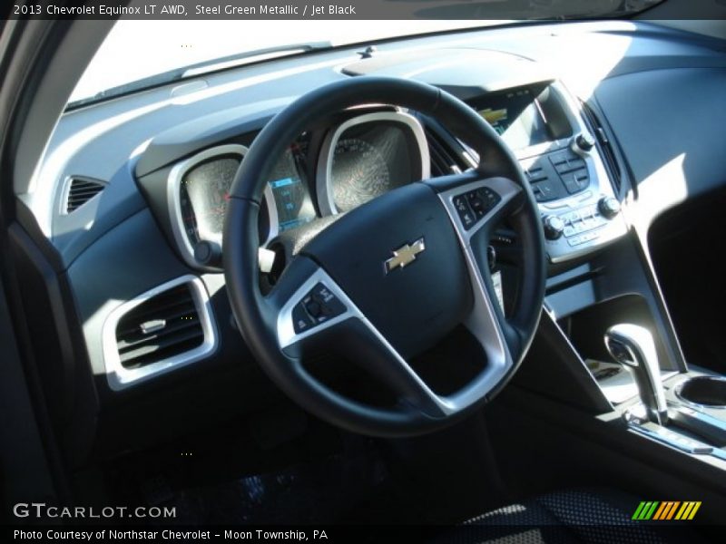 Steel Green Metallic / Jet Black 2013 Chevrolet Equinox LT AWD