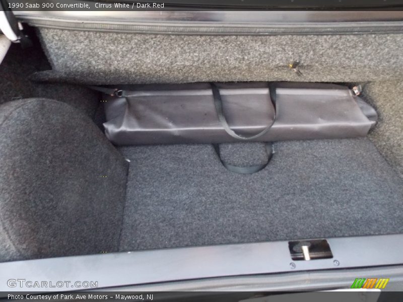 Cirrus White / Dark Red 1990 Saab 900 Convertible