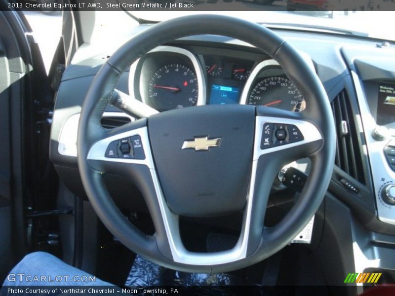 Steel Green Metallic / Jet Black 2013 Chevrolet Equinox LT AWD
