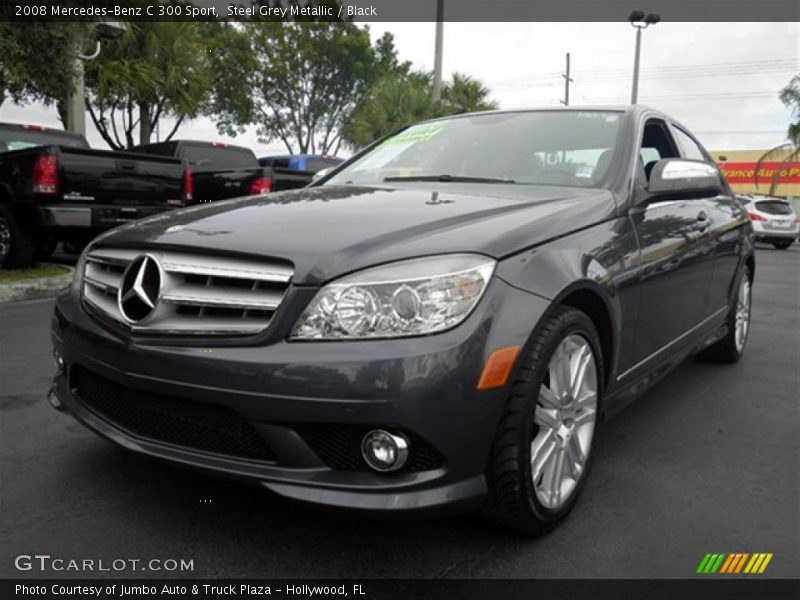 Steel Grey Metallic / Black 2008 Mercedes-Benz C 300 Sport