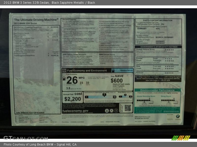 Black Sapphire Metallic / Black 2013 BMW 3 Series 328i Sedan