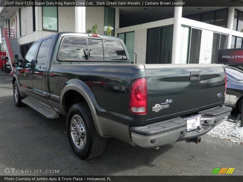 Dark Green Satin Metallic / Castano Brown Leather 2005 Ford F250 Super Duty King Ranch Crew Cab
