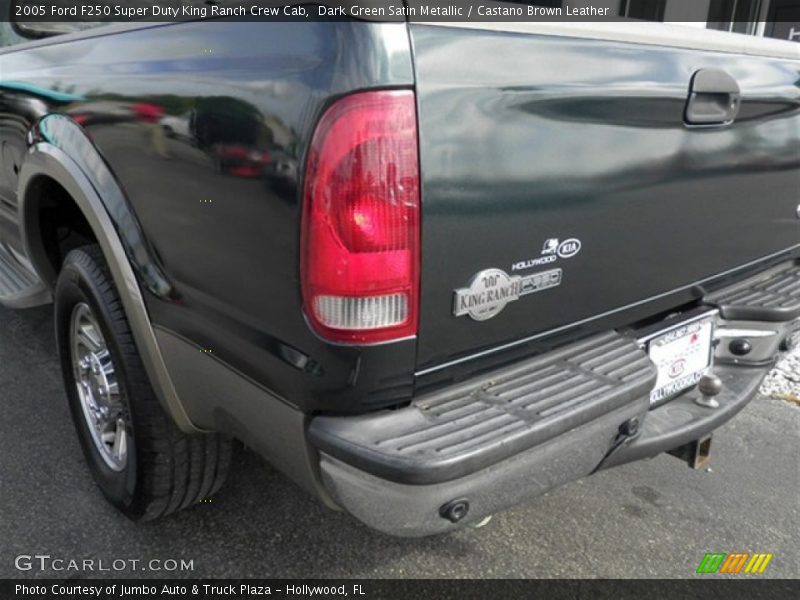 Dark Green Satin Metallic / Castano Brown Leather 2005 Ford F250 Super Duty King Ranch Crew Cab