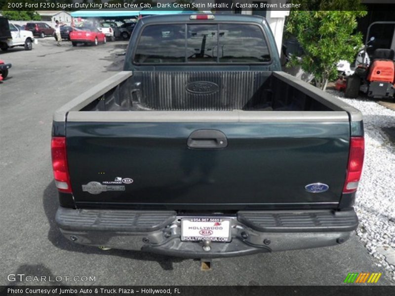 Dark Green Satin Metallic / Castano Brown Leather 2005 Ford F250 Super Duty King Ranch Crew Cab