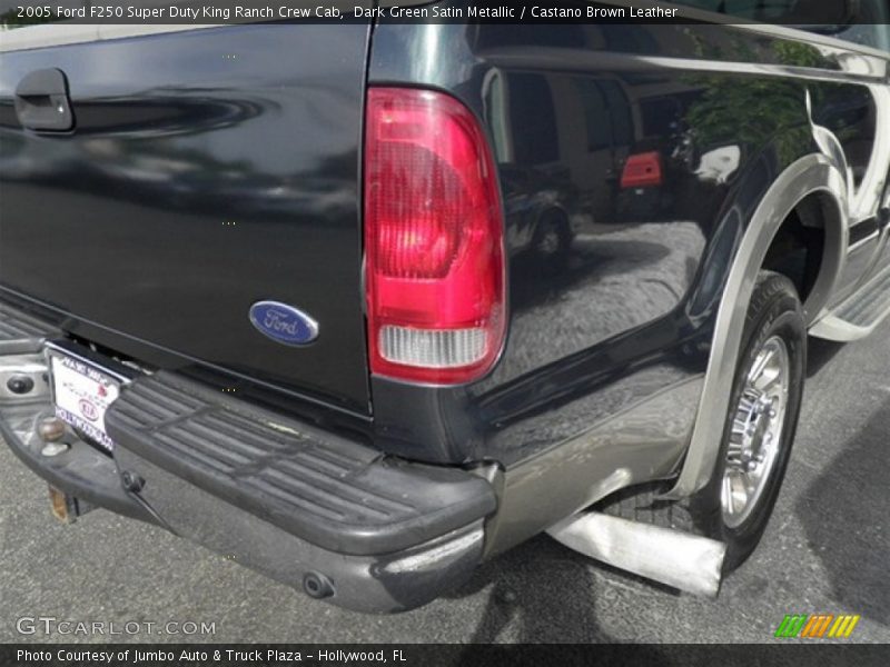 Dark Green Satin Metallic / Castano Brown Leather 2005 Ford F250 Super Duty King Ranch Crew Cab