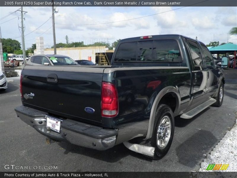 Dark Green Satin Metallic / Castano Brown Leather 2005 Ford F250 Super Duty King Ranch Crew Cab