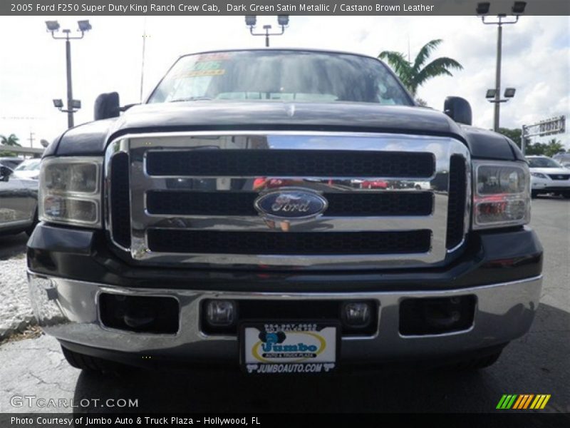 Dark Green Satin Metallic / Castano Brown Leather 2005 Ford F250 Super Duty King Ranch Crew Cab