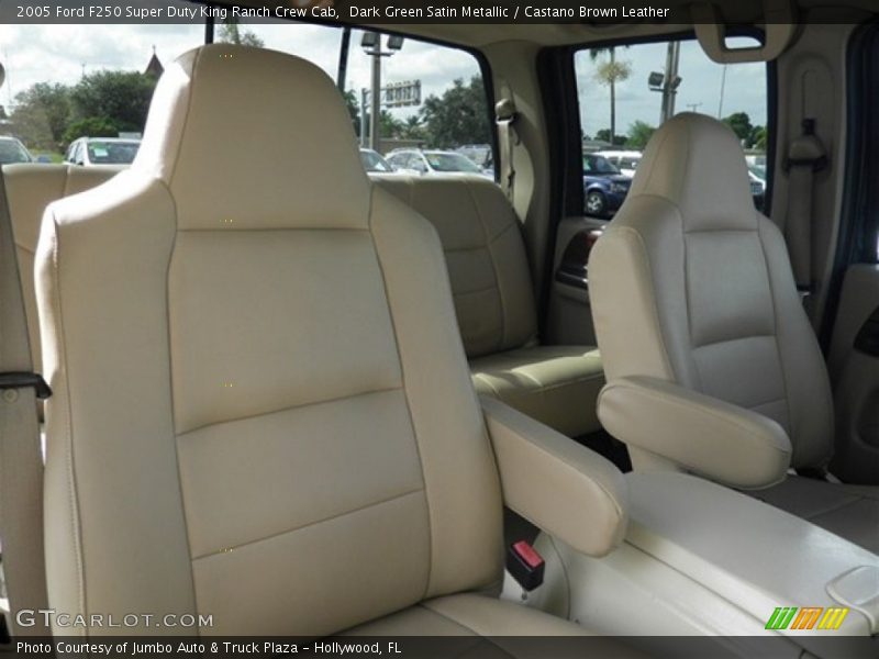 Dark Green Satin Metallic / Castano Brown Leather 2005 Ford F250 Super Duty King Ranch Crew Cab