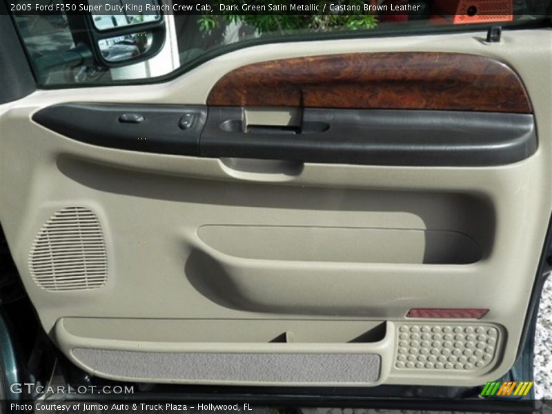 Dark Green Satin Metallic / Castano Brown Leather 2005 Ford F250 Super Duty King Ranch Crew Cab