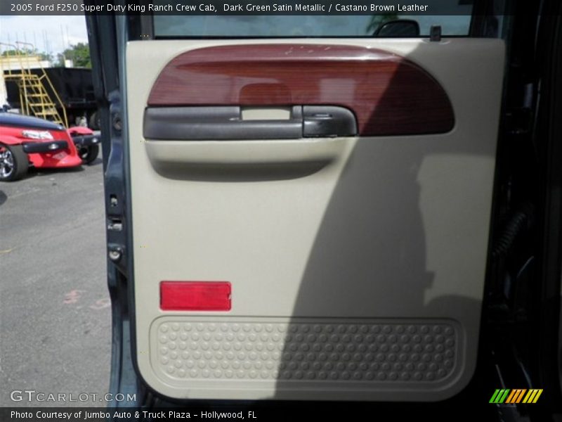 Dark Green Satin Metallic / Castano Brown Leather 2005 Ford F250 Super Duty King Ranch Crew Cab