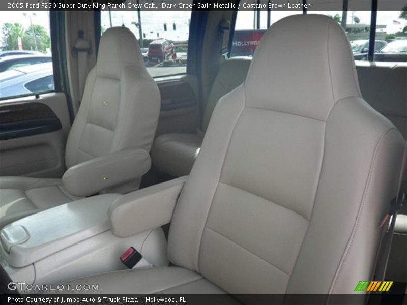 Dark Green Satin Metallic / Castano Brown Leather 2005 Ford F250 Super Duty King Ranch Crew Cab