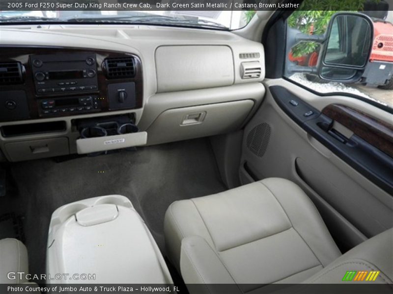 Dark Green Satin Metallic / Castano Brown Leather 2005 Ford F250 Super Duty King Ranch Crew Cab