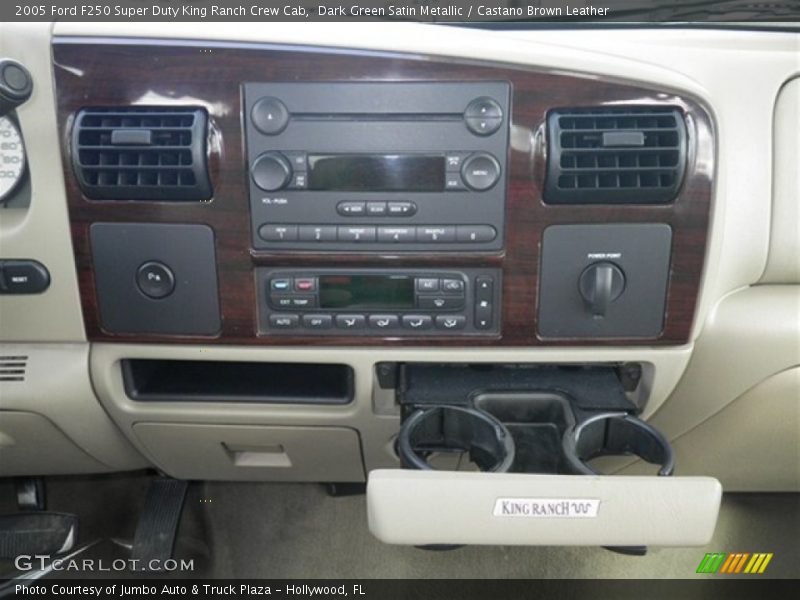 Dark Green Satin Metallic / Castano Brown Leather 2005 Ford F250 Super Duty King Ranch Crew Cab