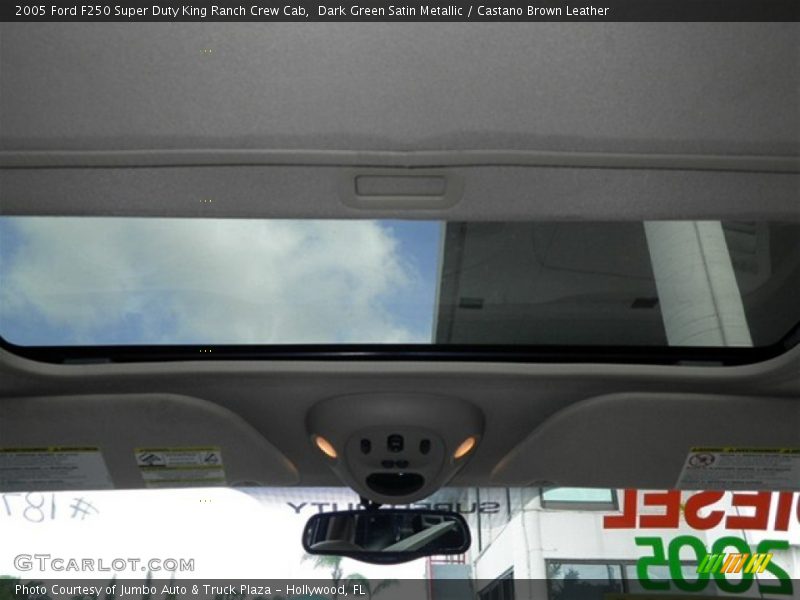 Dark Green Satin Metallic / Castano Brown Leather 2005 Ford F250 Super Duty King Ranch Crew Cab