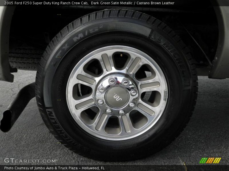 Dark Green Satin Metallic / Castano Brown Leather 2005 Ford F250 Super Duty King Ranch Crew Cab