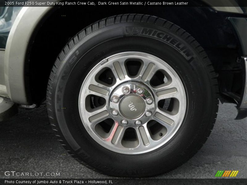 Dark Green Satin Metallic / Castano Brown Leather 2005 Ford F250 Super Duty King Ranch Crew Cab
