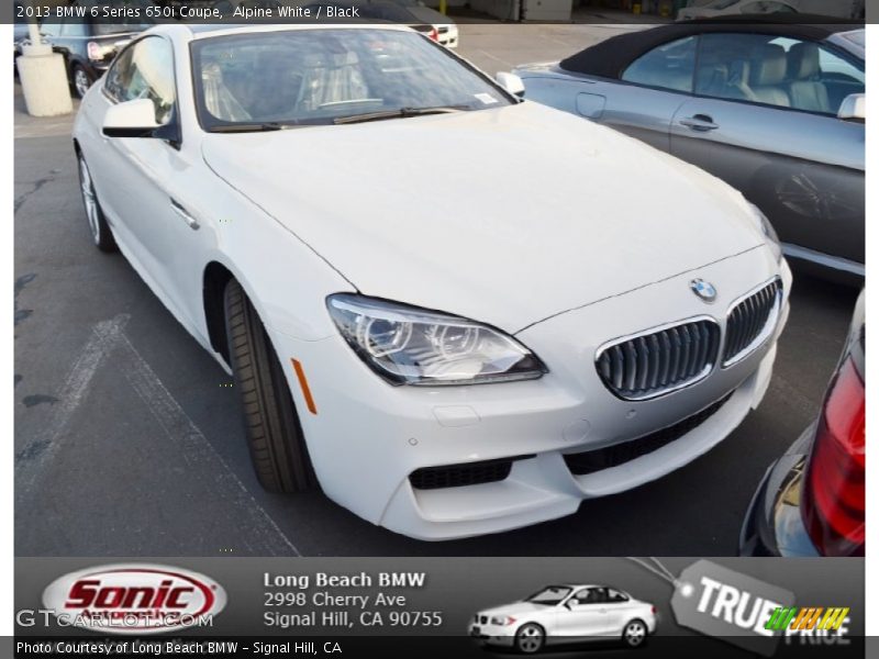Alpine White / Black 2013 BMW 6 Series 650i Coupe