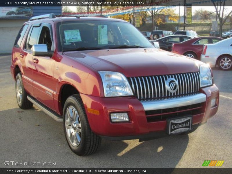 Sangria Red Metallic / Charcoal Black 2010 Mercury Mountaineer V6 Premier AWD