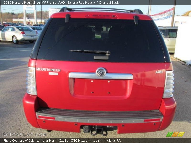 Sangria Red Metallic / Charcoal Black 2010 Mercury Mountaineer V6 Premier AWD