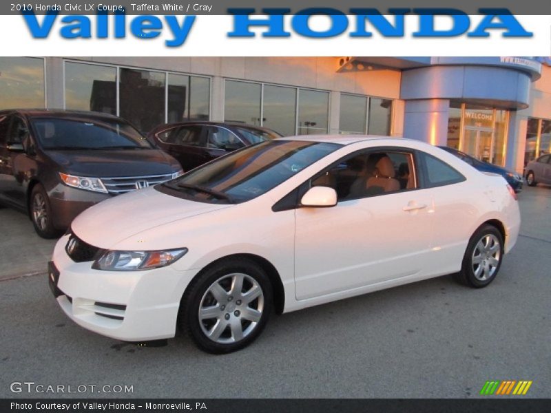 Taffeta White / Gray 2010 Honda Civic LX Coupe