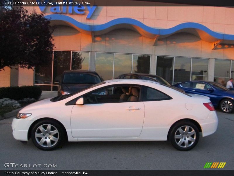 Taffeta White / Gray 2010 Honda Civic LX Coupe