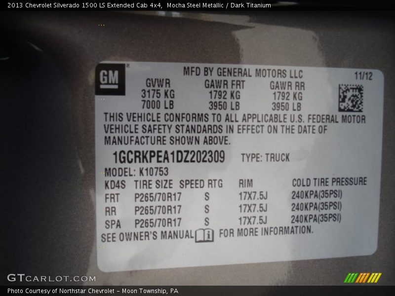 Mocha Steel Metallic / Dark Titanium 2013 Chevrolet Silverado 1500 LS Extended Cab 4x4