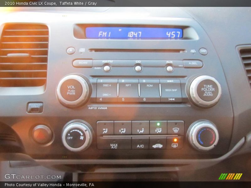 Taffeta White / Gray 2010 Honda Civic LX Coupe