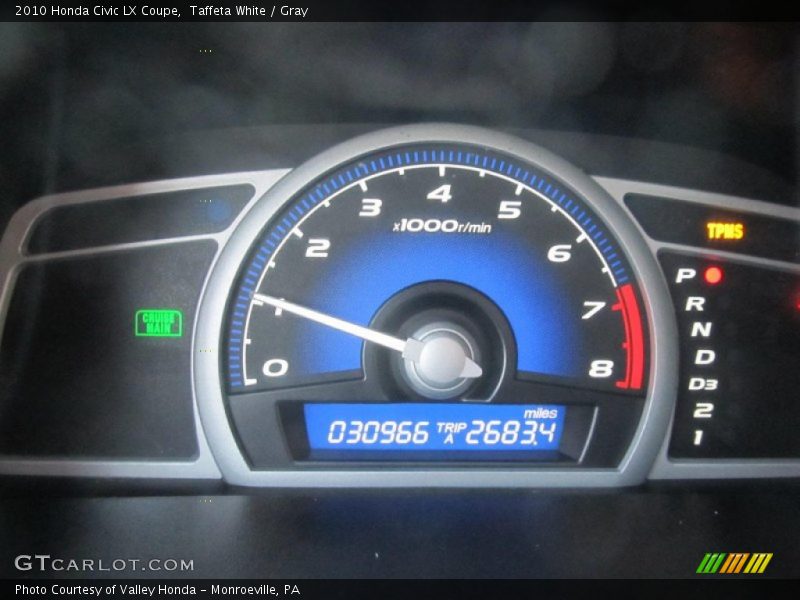 Taffeta White / Gray 2010 Honda Civic LX Coupe