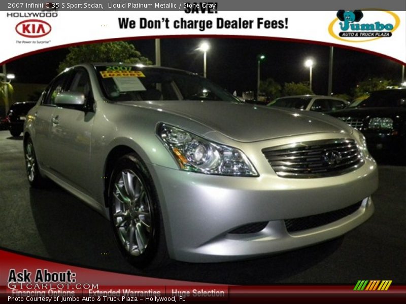 Liquid Platinum Metallic / Stone Gray 2007 Infiniti G 35 S Sport Sedan