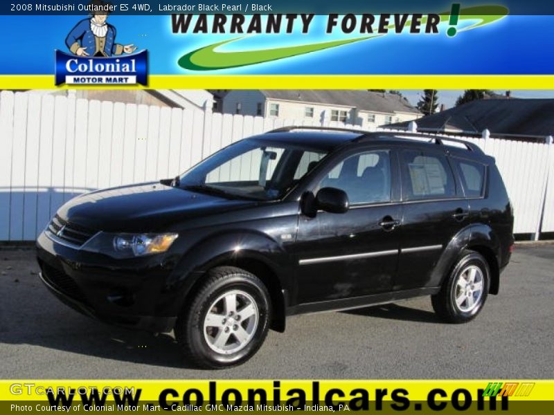Labrador Black Pearl / Black 2008 Mitsubishi Outlander ES 4WD