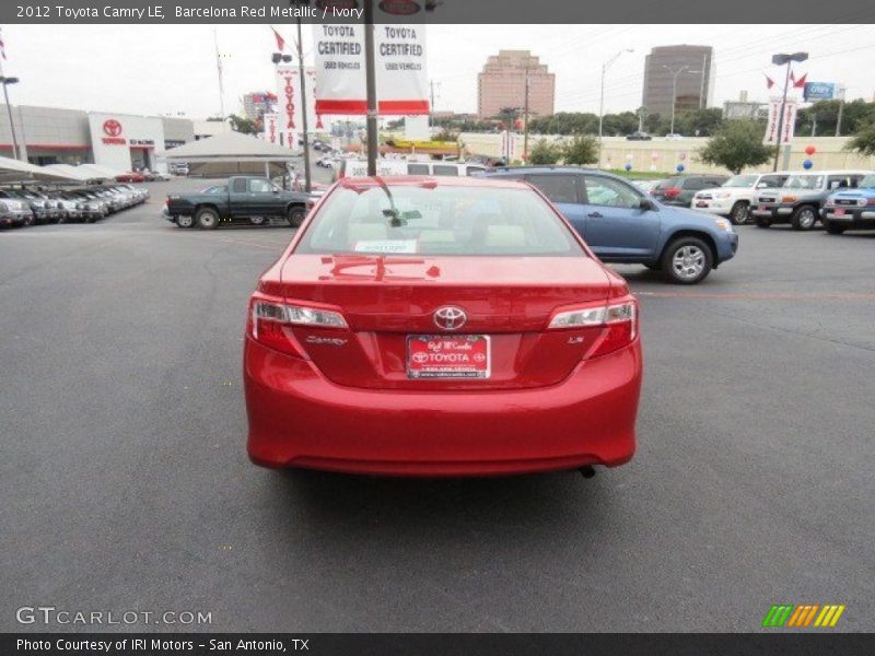 Barcelona Red Metallic / Ivory 2012 Toyota Camry LE