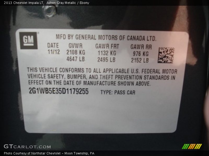 Ashen Gray Metallic / Ebony 2013 Chevrolet Impala LT