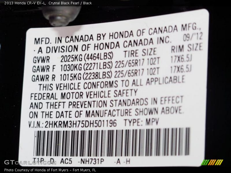 Crystal Black Pearl / Black 2013 Honda CR-V EX-L
