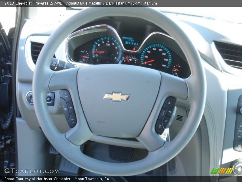 Atlantis Blue Metallic / Dark Titanium/Light Titanium 2013 Chevrolet Traverse LS AWD