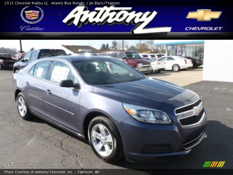 Atlantis Blue Metallic / Jet Black/Titanium 2013 Chevrolet Malibu LS