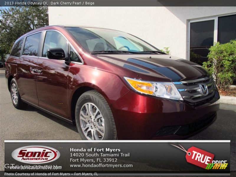 Dark Cherry Pearl / Beige 2013 Honda Odyssey EX