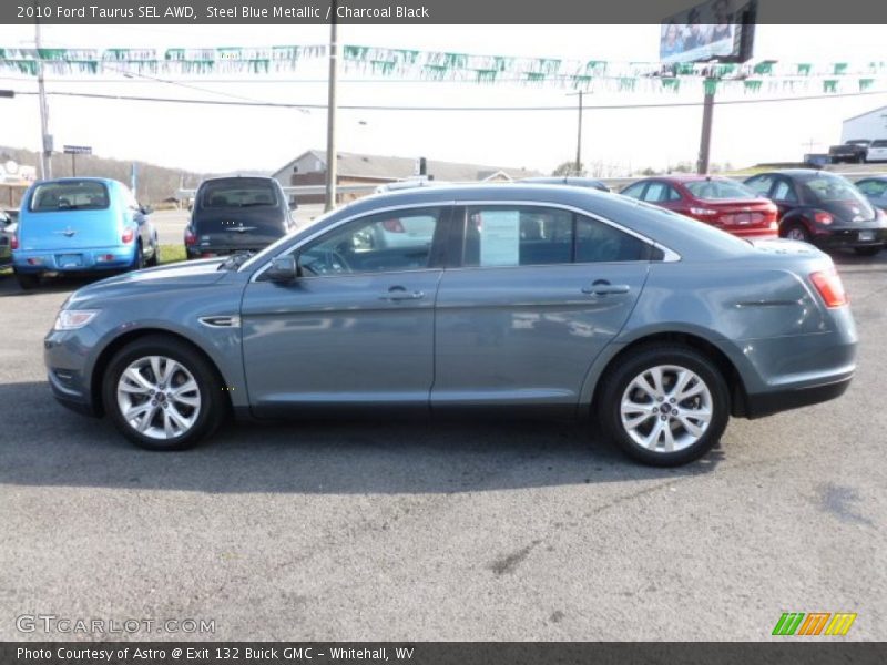 Steel Blue Metallic / Charcoal Black 2010 Ford Taurus SEL AWD